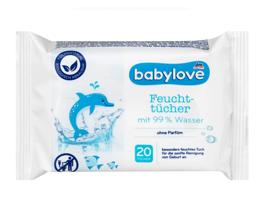 Babylove - Servetele umede 99% apa