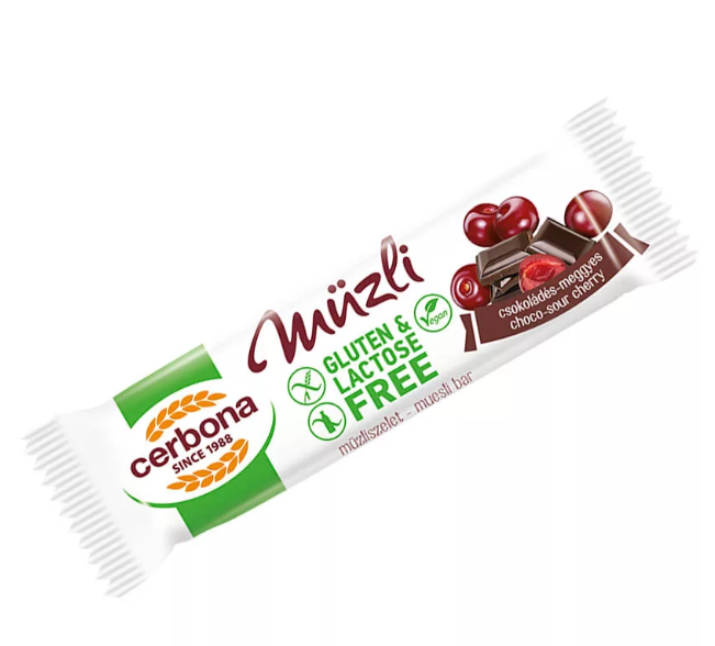 Cerbona - Choco Sour Cherry Baton musli fara gluten