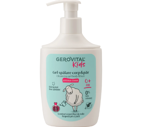 Gerovital Kids - Gel spalare pentru corp si par, cu musetel
