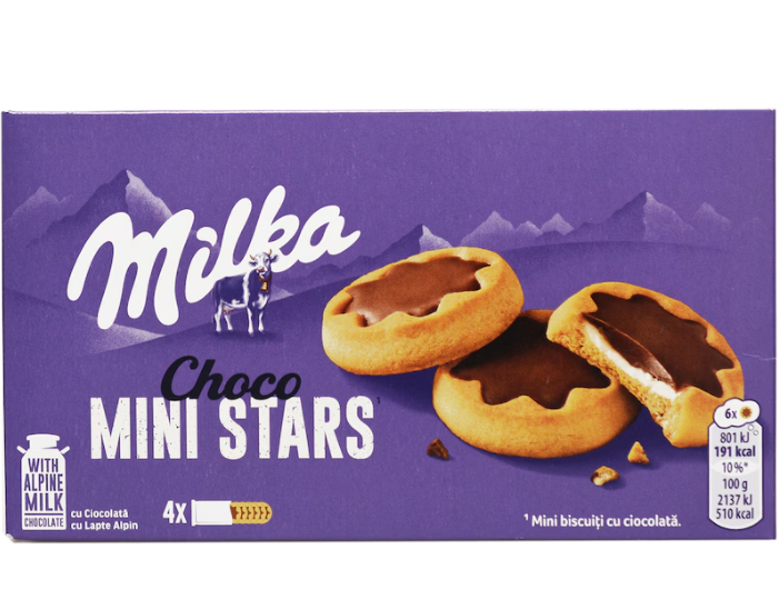 Milka - Choco Mini Stars Biscuiti cu ciocolata